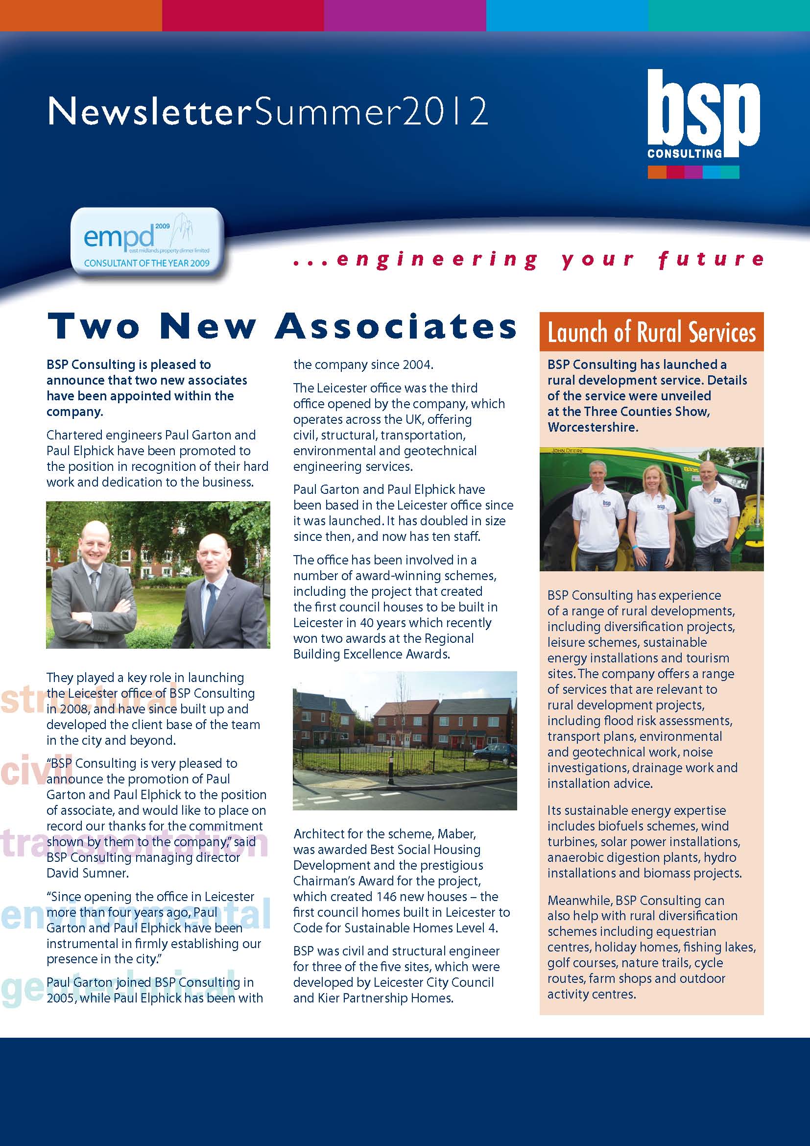 BSP Consulting Summer Newsletter 2012 - BSP Consulting